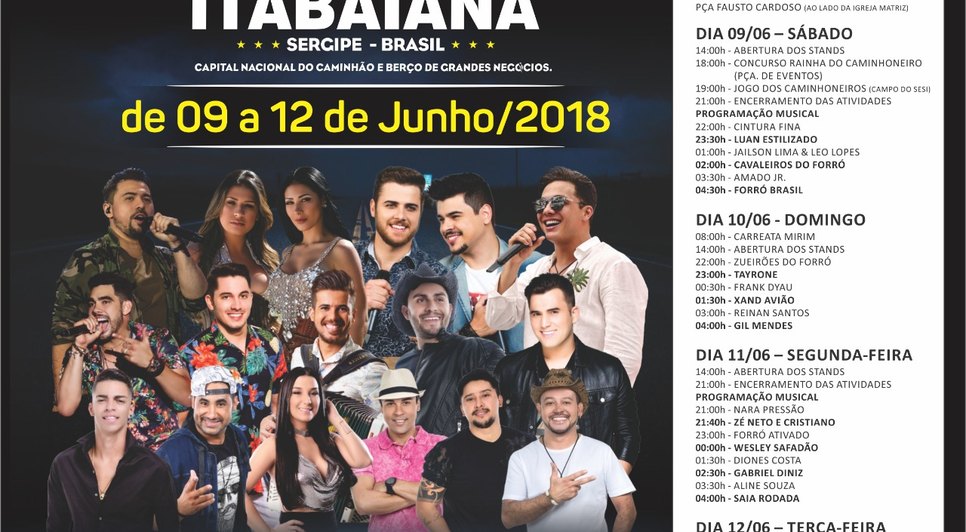 programação itabaiana / Foto: prefeitura