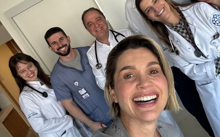 Flávia Alessandra registra evolução de Otaviano Costa após cirurgia com caminhadas e exercício em família 