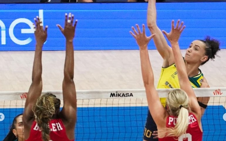 Brasil vence EUA, soma 3ª vitória e segue invicto na Liga das Nações Feminina de Vôlei