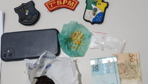 Drogas e veículo adulterado em Lagarto / Foto: Foto: ASCOM/PM