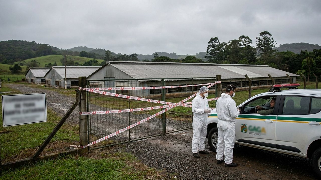Foco de Newcastle em granja de perus em SC leva governo a decretar emergência e trava venda de frango à China