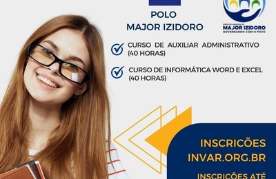Prefeitura de Major em parceria com o Invar oferta dois cursos profissionalizantes