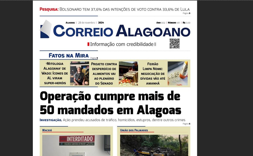 Operação cumpre mais de 50 mandados em Alagoas