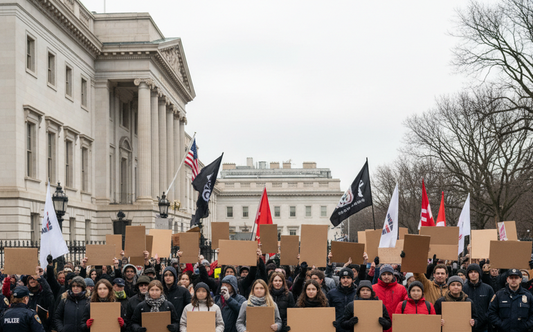 Ato em Madri denuncia bombardeio à Venezuela e sequestro de Maduro