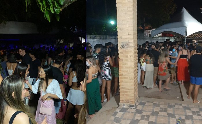 Evento contava com show ao vivo, aglomeração sem distanciamento social e ausência do uso de máscaras