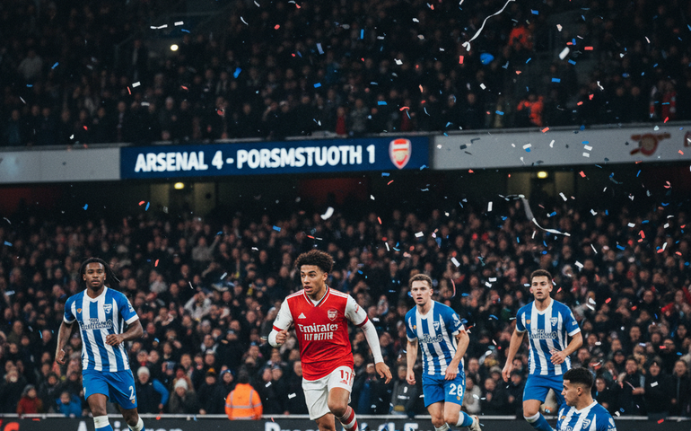 Arsenal vira sobre o Portsmouth com 3 gols de Gabriel Martinelli e avança na Copa da Inglaterra