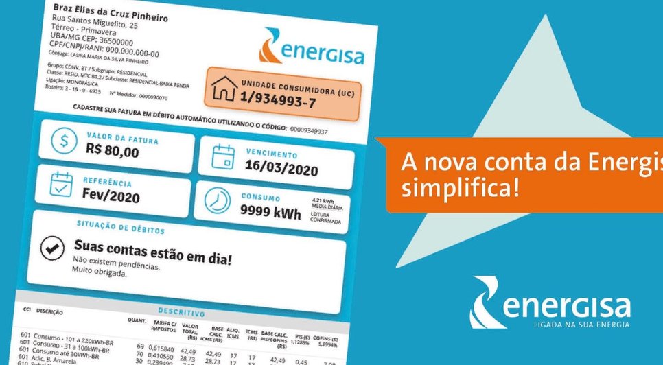 NOVA CONTA ENERGIA / Foto: ENERGISA