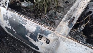 Corpo carbonizado é encontrado dentro de carro com placa policial em Laranjeiras / Foto: Foto: Polícia Militar/SE