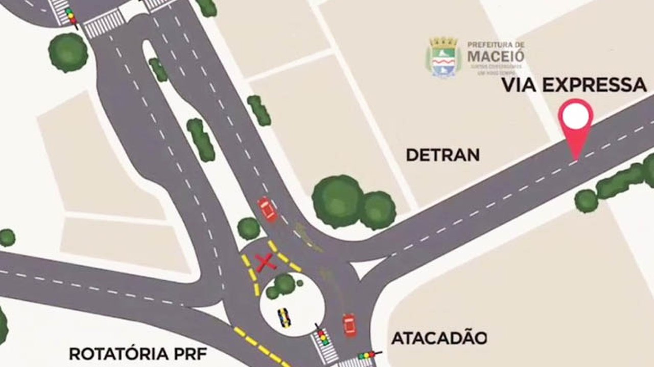 Maceió: Mudança na rotatória da PRF será implantada neste sábado