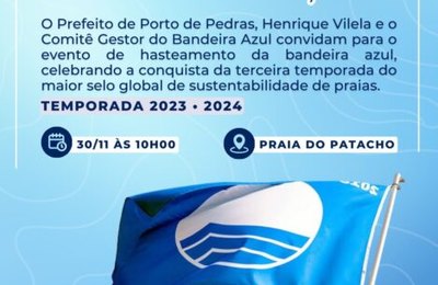 Bandeira Azul será hasteada na Praia do Patacho pelo terceiro ano