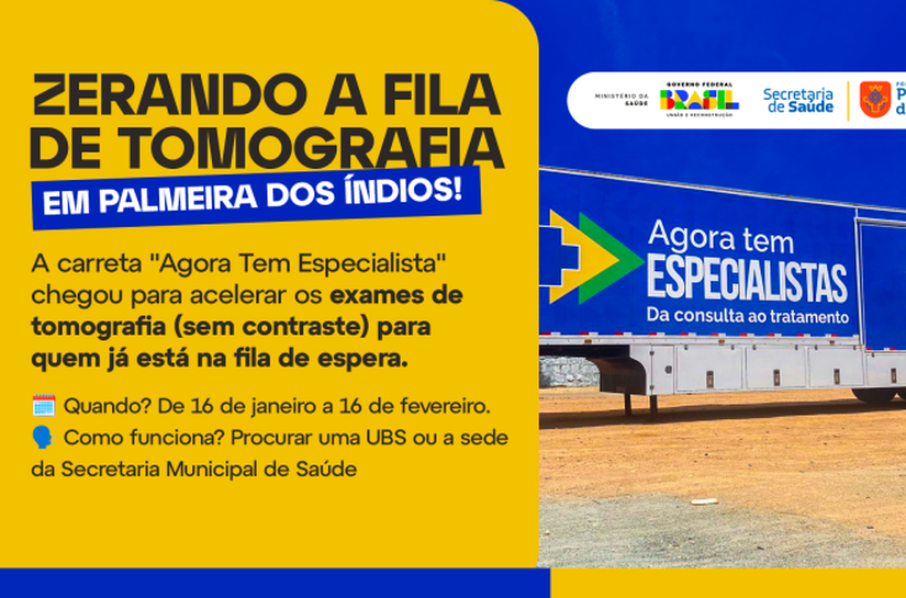 Palmeira recebe Carreta do programa “Agora Tem Especialistas”; a partir desta sexta (16)