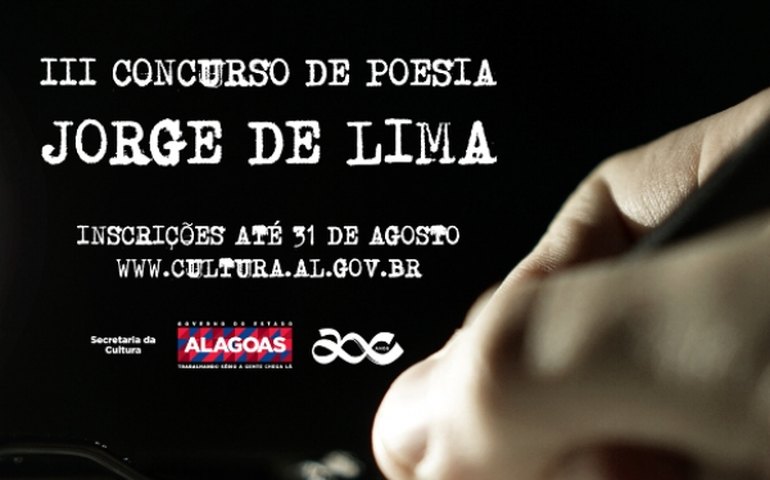 Inscrições para o III Concurso de Poesia Jorge de Lima seguem até 31 de agosto