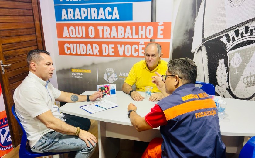 Secretaria de Defesa Social se reúne com Corpo de Bombeiros de Arapiraca para tratar dos festejos juninos