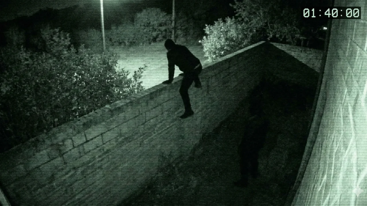 Imagens de segurança flagram suspeito pulando muro e invadindo chácara em Girau do Ponciano