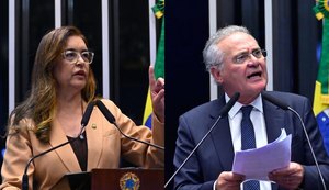 Senadores Eudócia e Renan Calheiros. / Foto: Assessoria.