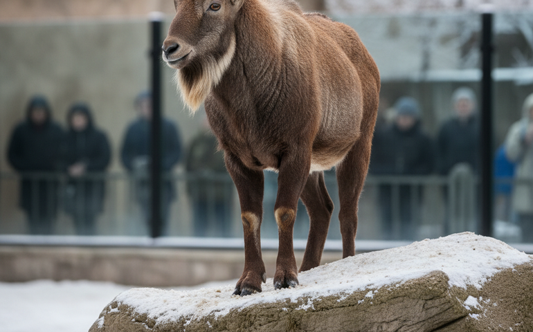 Conheça o exótico markhor do zoológico de Moscou