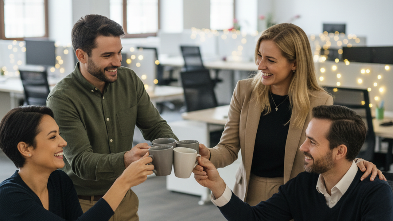 As 8 mensagens para enviar aos colegas de trabalho antes do folgão de Natal