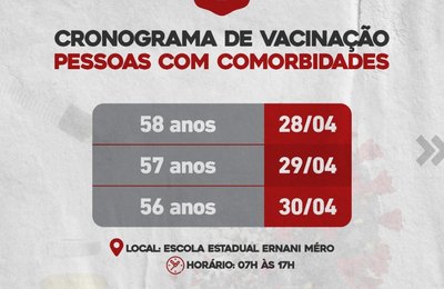 Penedo amplia faixa etária de vacina contra Covid para pessoas com comorbidades