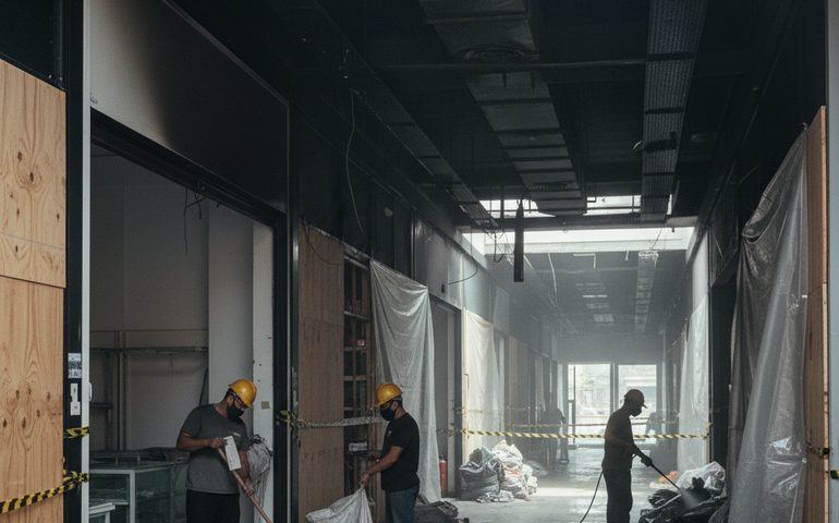 Lojistas ainda limpam estabelecimentos, calculam prejuízos e adiam reabertura no Shopping Tijuca após incêndio