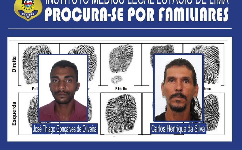 IML de Maceió procura familiares de quatro homens que deram entrada em setembro