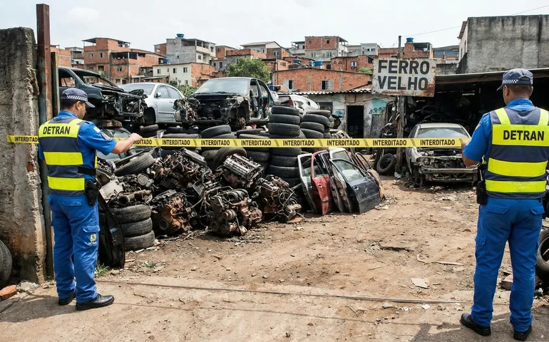 Ferro-velho é interditado em Nova Iguaçu, na Baixada Fluminense