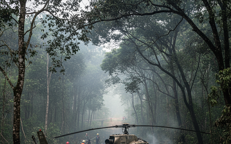 Três pessoas morrem em queda de helicóptero no Rio, diz TV