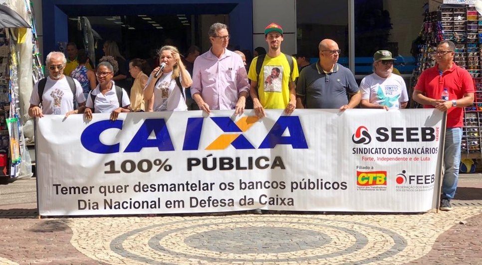 Protesto do sindicato dos bancários