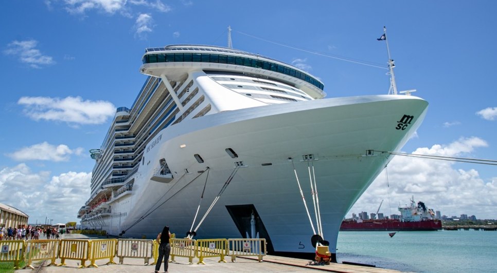 Cruzeiro MSC Sea View ao chegar em Maceió