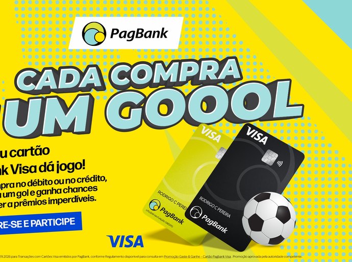 PagBank e Visa lançam promoção com sorteios de até R$ 150 mil e prêmios instantâneos