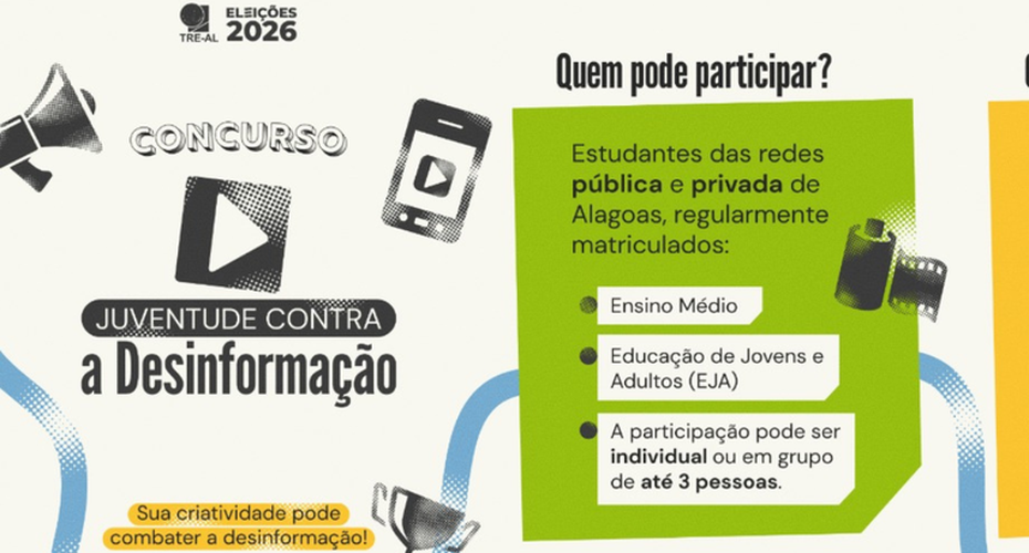 TRE/AL lança concurso de vídeos para estimular jovens no combate à desinformação