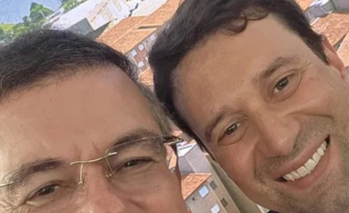 Ronaldo Medeiros e Daniel Barbosa durante visita do presidente Lula