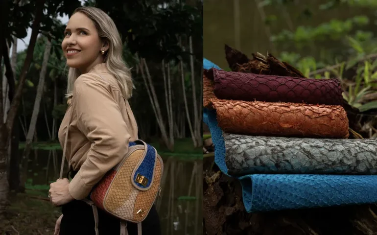 Já viu bolsa de pirarucu? Startup usa couro do peixe na moda e cria negócio sustentável na Amazônia
