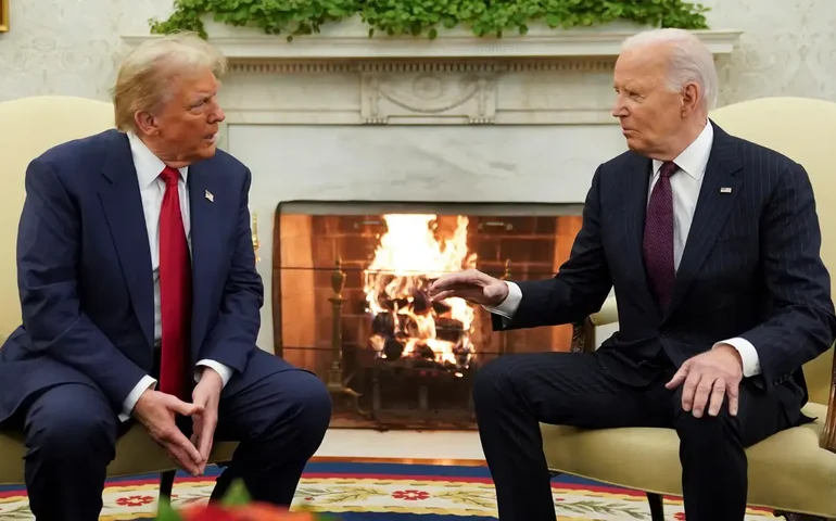 Trump e Biden chegam ao Capitólio para a posse do republicano nos EUA