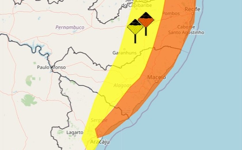 Inmet emite alerta de perigo com chuvas para Maceió e outros 46 municípios