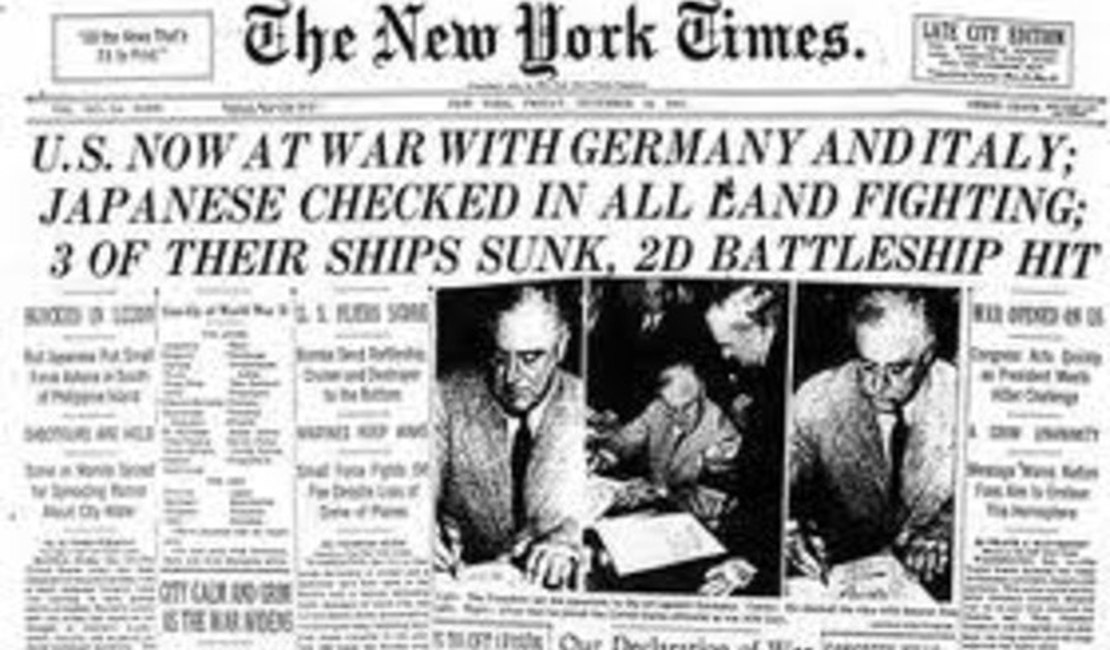 11 de dezembro: Em 1941 Estados Unidos declara guerra à Alemanha e Itália