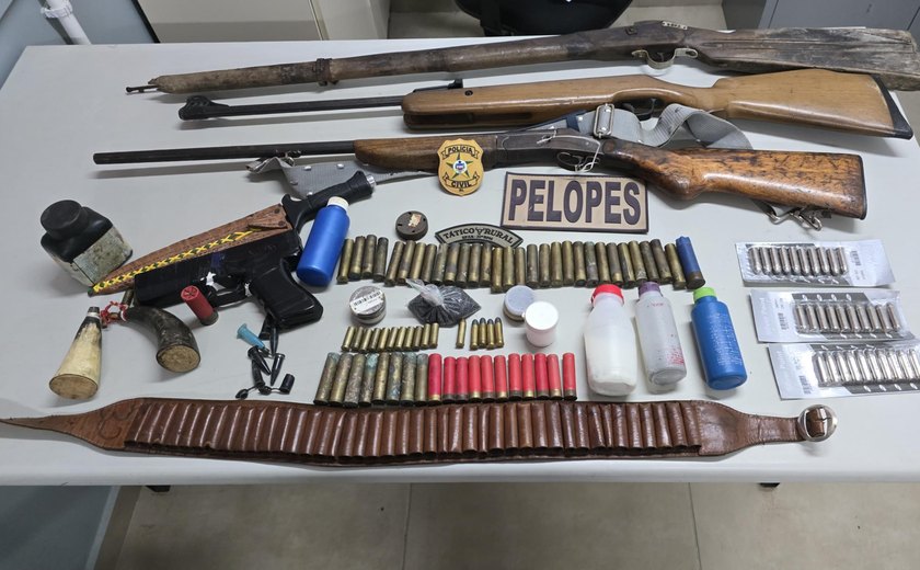 Polícia Civil faz operação contra grupo de tráfico em Minador do Negrão e prende dois por porte ilegal de armas