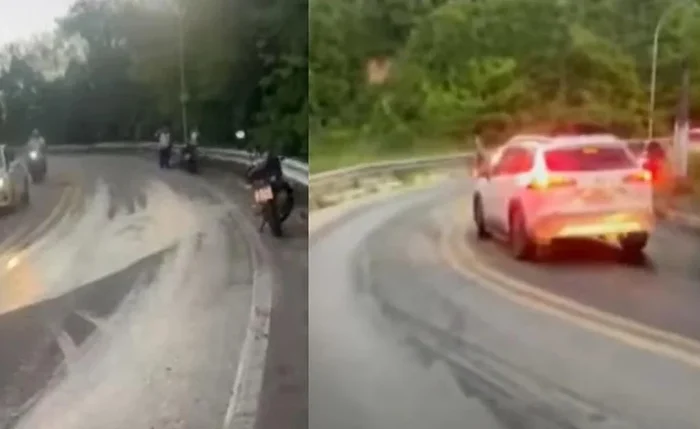 Óleo na pista provoca acidentes e deixa trânsito lento na Av. Pierre Chalita