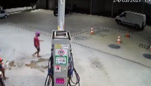 Posto assaltado fica situado na avenida Lauro Porto, entre Aracaju e Socorro. / Foto: Imagem: Reprodução/TV Atalaia
