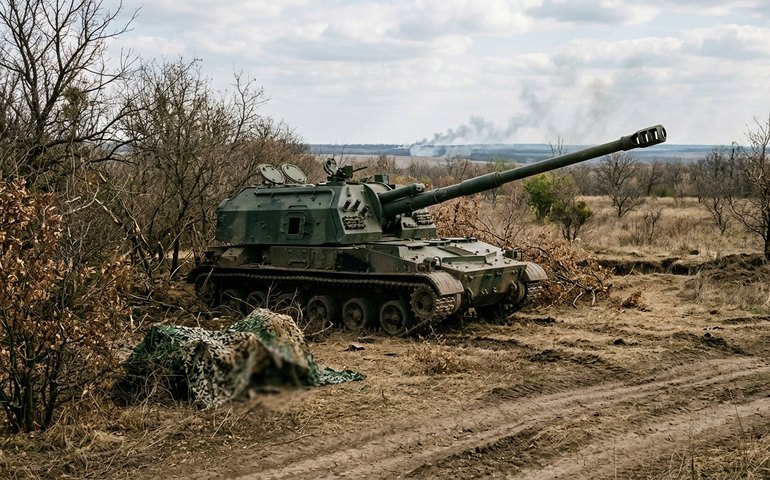 Obuseiros autopropulsados russos Giatsint neutralizam alvos em Krasny Liman e Dnepropetrovsk