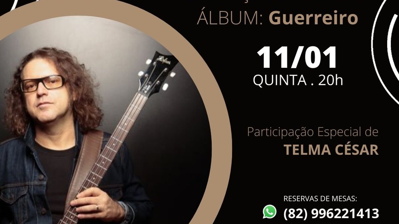 Baixista alagoano Fernando Nunes lança álbum Guerreiro em Maceió