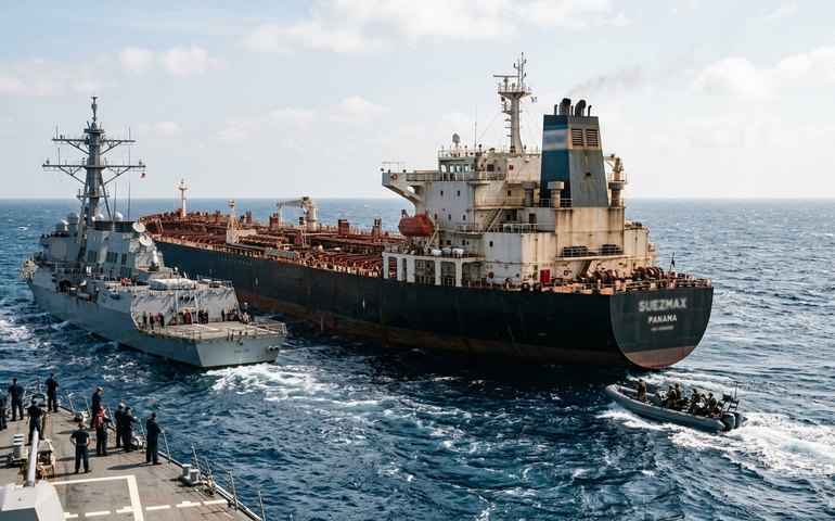 EUA interceptam navio petroleiro sob alegação de transporte de petróleo iraniano no Índico