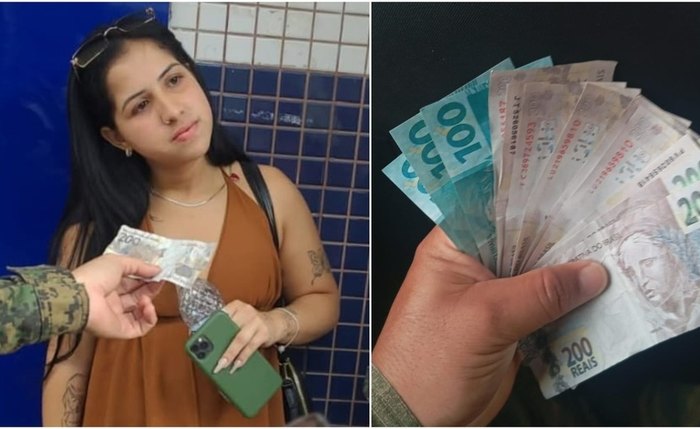 Alagoana Mikelly Bispo Fernandes, de 21 anos, foi presa na cidade de Juazeiro do Norte ao tentar passar R$ 2,1 mil em notas falsas Alagoana Mikelly Bispo Fernandes, de 21 anos, foi presa na cidade de Juazeiro do Norte ao tentar passar R$ 2,1 mil em notas falsas