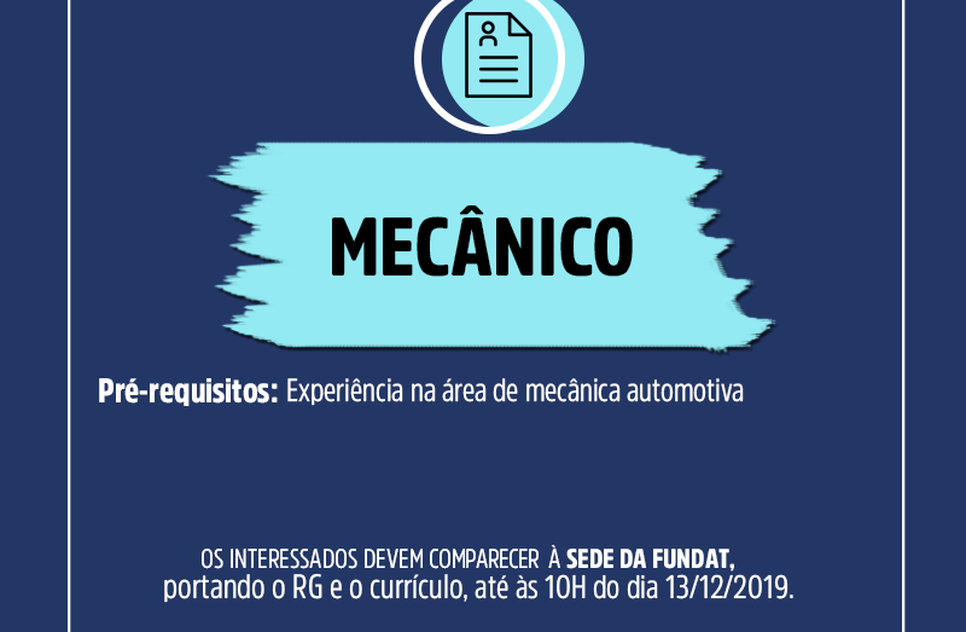 VAGA MECANICO / Foto: Fundat