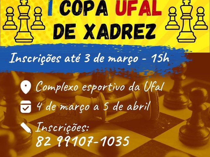 Primeira edição da Copa Ufal de Xadrez acontece em março e já recebe inscrições