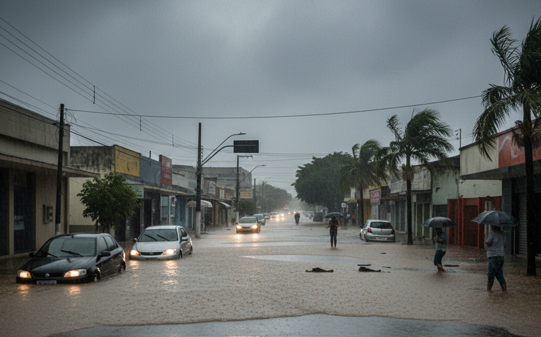 Zona Oeste do Rio registra forte chuva e alagamentos nesta quinta-feira