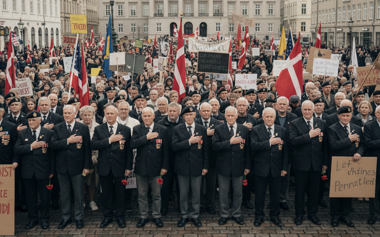 Veteranos dinamarqueses protestam contra declarações de Trump