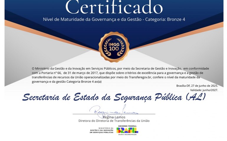 Alagoas eleva nota de certificação em gestão e governança na Segurança Pública