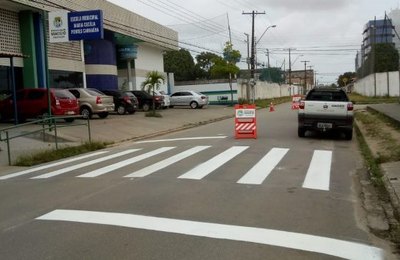 Sinalização: Antares ganha novas faixas de pedestre