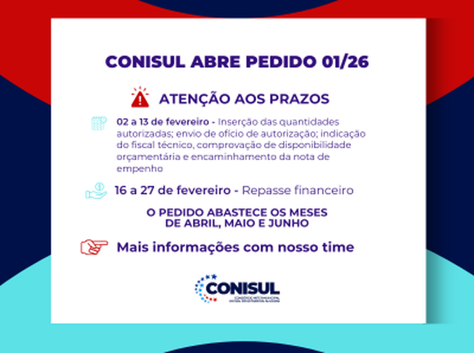 Conisul abre o primeiro pedido de 2026