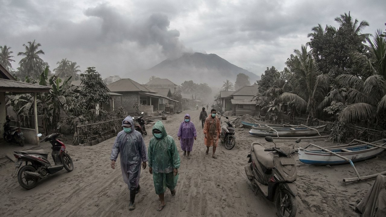 Está nevando cinzas na Indonésia após erupção do vulcão Anak Krakatau